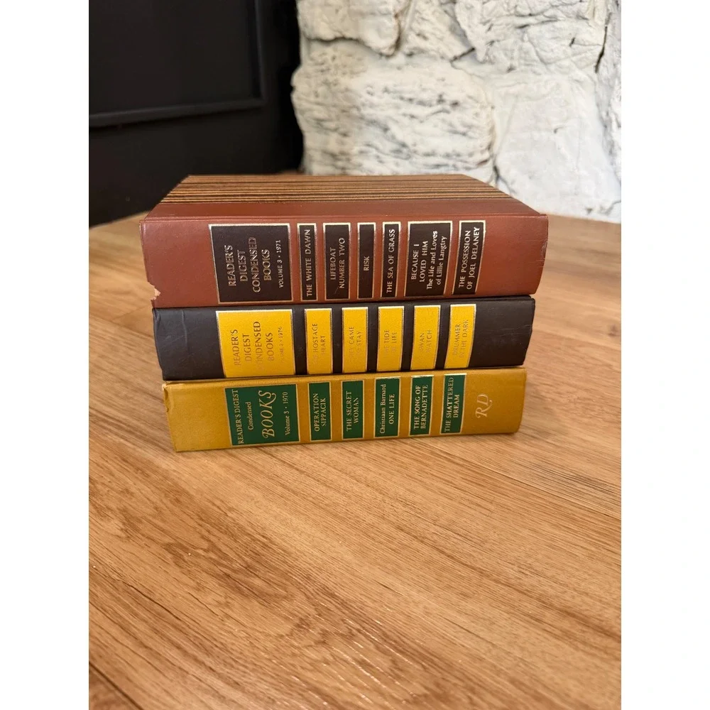 Vintage Readers Digest Condensed Books Set of 3 Hardcover Retro Decor 1970-1976